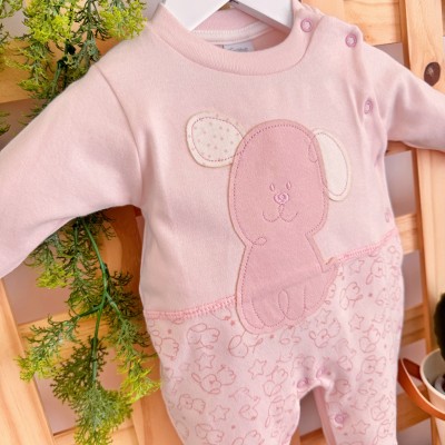 Macacão Malha Trape Zape - Doguinha - Rosa e Rose